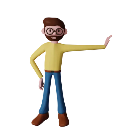 Man showing stop gesture  3D Illustration