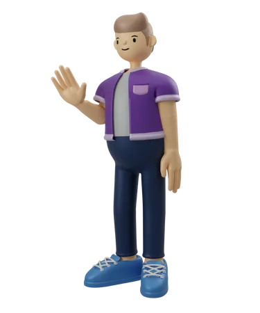 Man showing stop gesture  3D Illustration