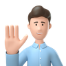 man showing stop hand gesture emoji 3d