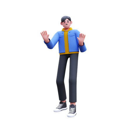 Man Showing Stop Hands  3D Icon