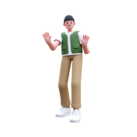 Man Showing Stop Hands  3D Icon