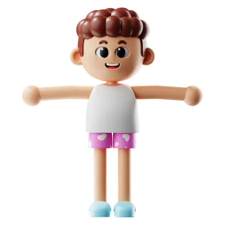 Man Showing T POSE  3D Illustration