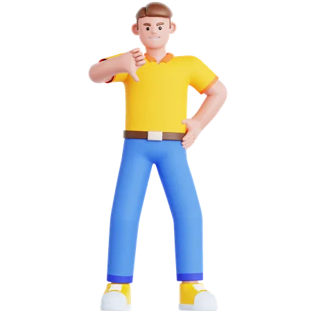 Man Showing Thumb Down  3D Illustration