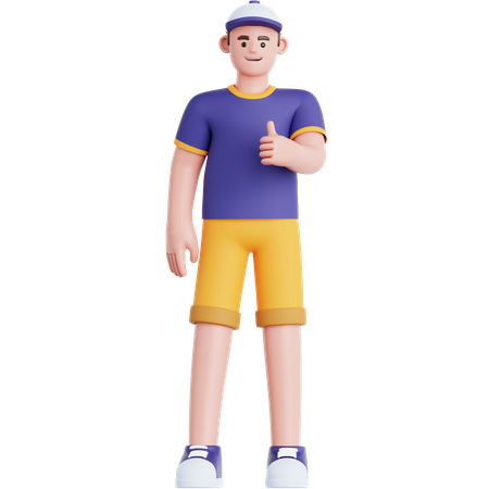 Man Showing Thumb Up  3D Illustration