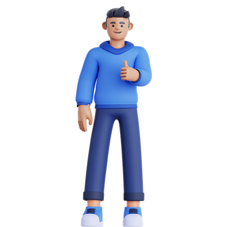 Man Showing Thumb Up  3D Illustration