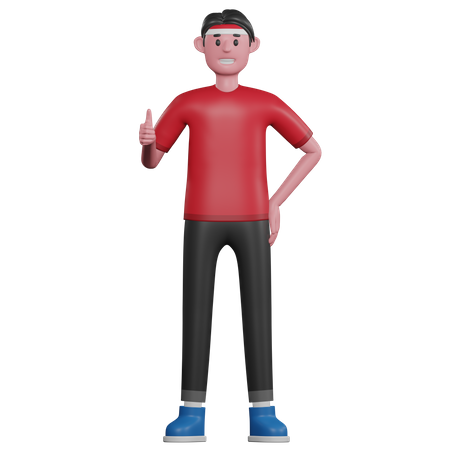Man Showing Thumb Up  3D Icon