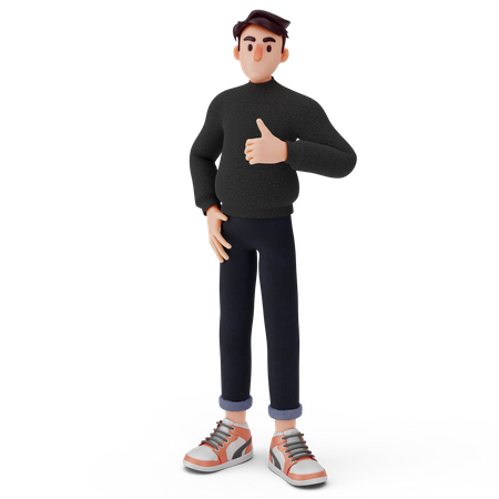 Man showing thumb up  3D Icon