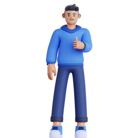 Man Showing Thumb Up  3D Illustration