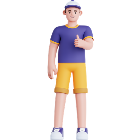 Man Showing Thumb Up  3D Illustration