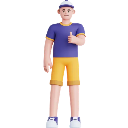 Man Showing Thumb Up  3D Illustration