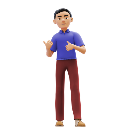 Man showing thumbs  3D Illustration