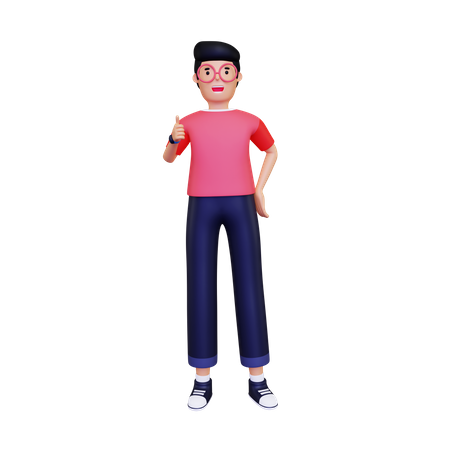 Man showing thumbs up  3D Icon
