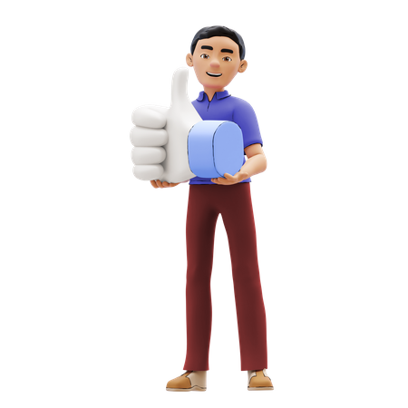 Man showing Thumbs Up 3D Icon