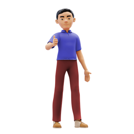 Man showing thumbs up  3D Icon