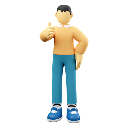 Man Showing Thumbs Up  3D Icon
