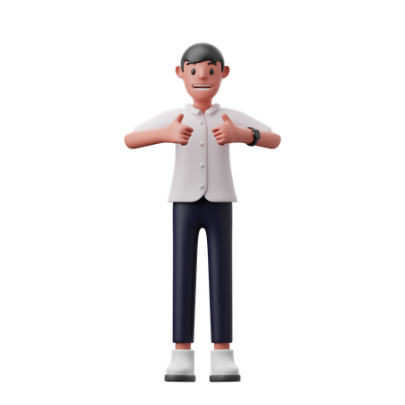 Man showing thumbs up  3D Icon