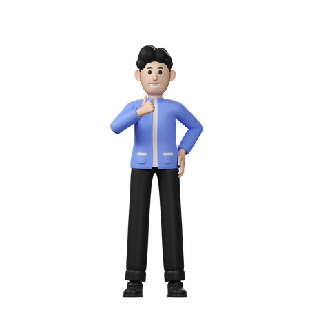 Man showing thumbs up  3D Icon