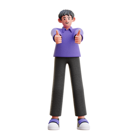 Man showing thumbs up  3D Icon