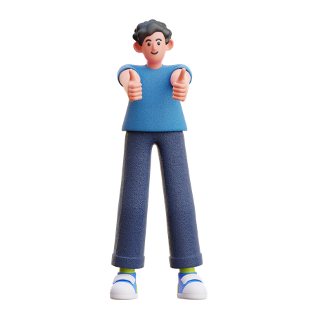 Man showing thumbs up  3D Icon