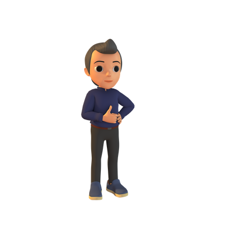 Man Showing Thumbs Up  3D Icon