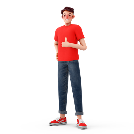 Man showing thumbs up  3D Icon