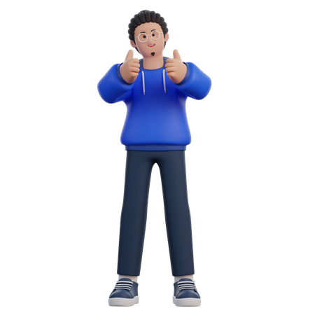 Man Showing Thumbs Up  3D Icon