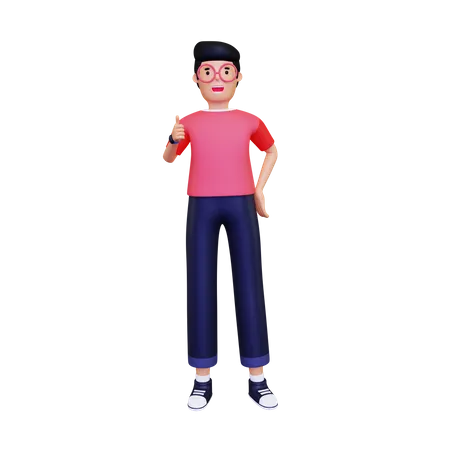 Man showing thumbs up  3D Illustration