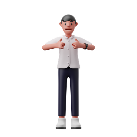 Man showing thumbs up  3D Illustration