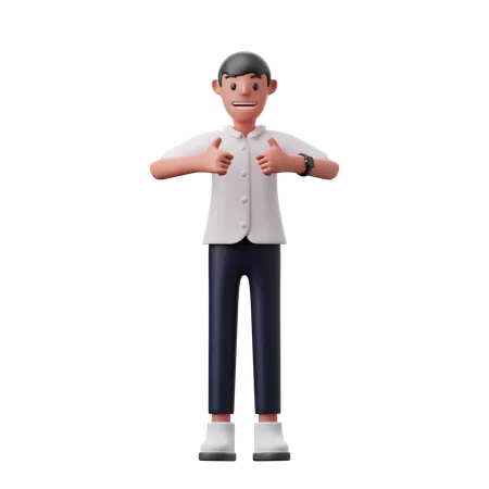 Man showing thumbs up  3D Illustration