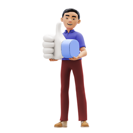 Man showing Thumbs Up  3D Illustration