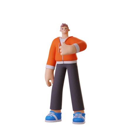 Man showing thumbs up  3D Illustration