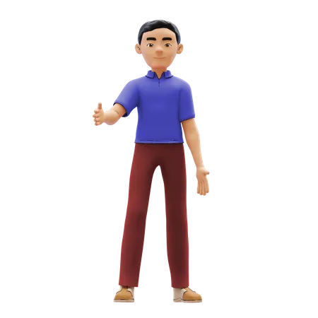 Man showing thumbs up 3D Illustration