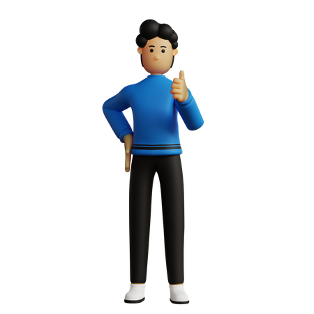 Man showing thumbs up  3D Illustration