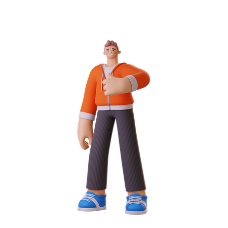 Man showing thumbs up  3D Illustration