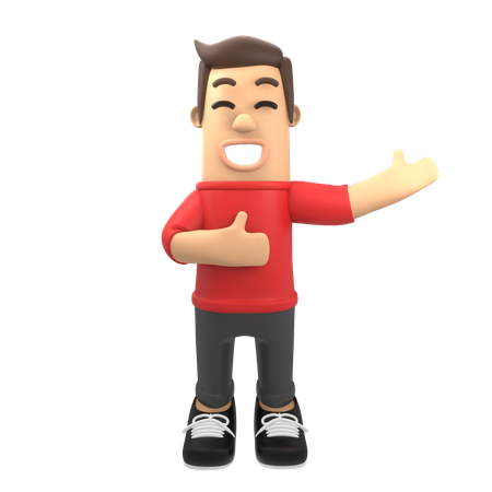 Man showing thumbs up sign 3D Illustration