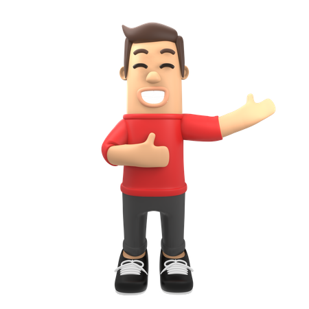 Man showing thumbs up sign  3D Icon