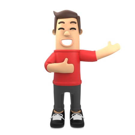 Man showing thumbs up sign  3D Illustration