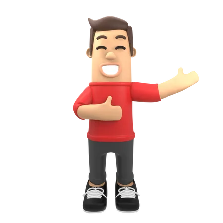 Man showing thumbs up sign  3D Illustration