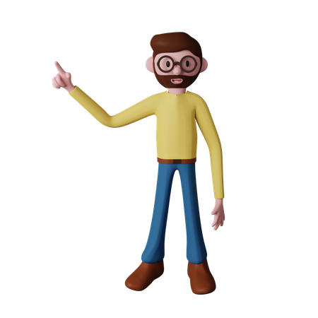 Man showing upward sign  3D Illustration