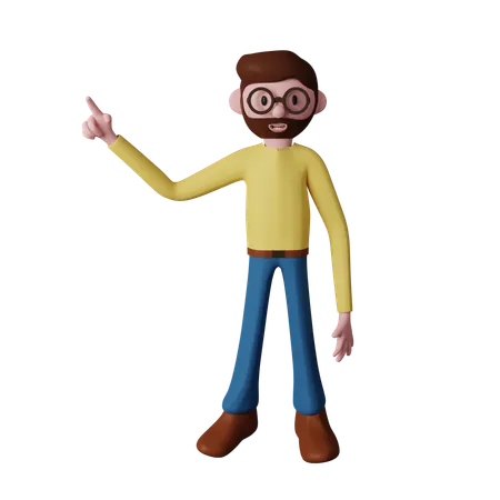 Man showing upward sign  3D Illustration