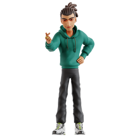 Man shows hand gesture  3D Icon