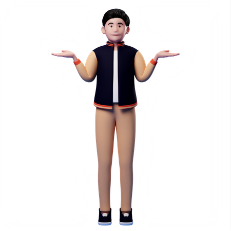 Man shrugging shoulders  3D Illustration