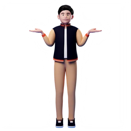 Man shrugging shoulders  3D Illustration