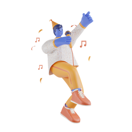 Man Singing  3D Icon