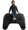 Man sits on a gamepad
