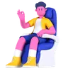 Man sitting in Plane Seat