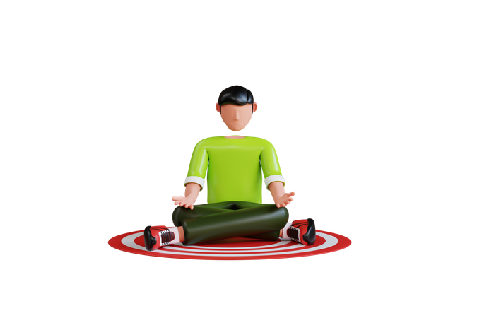 Man Sitting In Relaxing Pose  3D Illustration