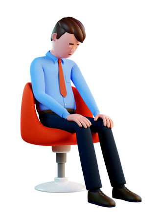Man sleeps sitting on a chair  3D Icon