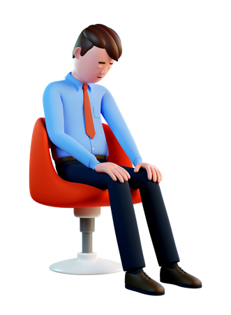 Man sleeps sitting on a chair  3D Illustration