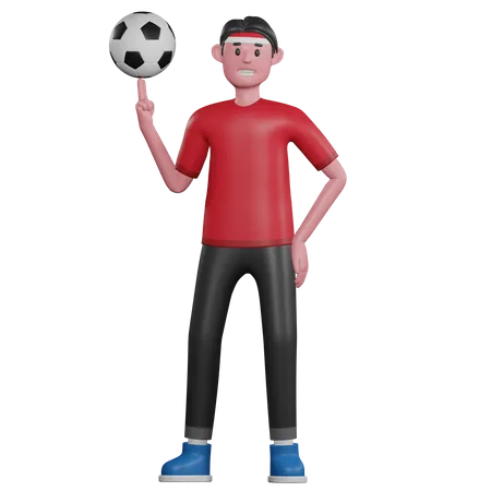 Man Spinning a Ball 3D Illustration